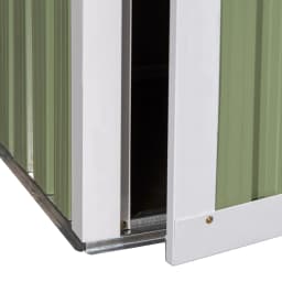 Outdoor Storage Shed Steel Garden Shed W/ Lockable Door for Backyard Light Green