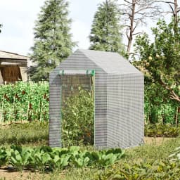 Walk-In Garden Greenhouse W/Shelves Steeple Grow House 186L X 120W 190Hcm White