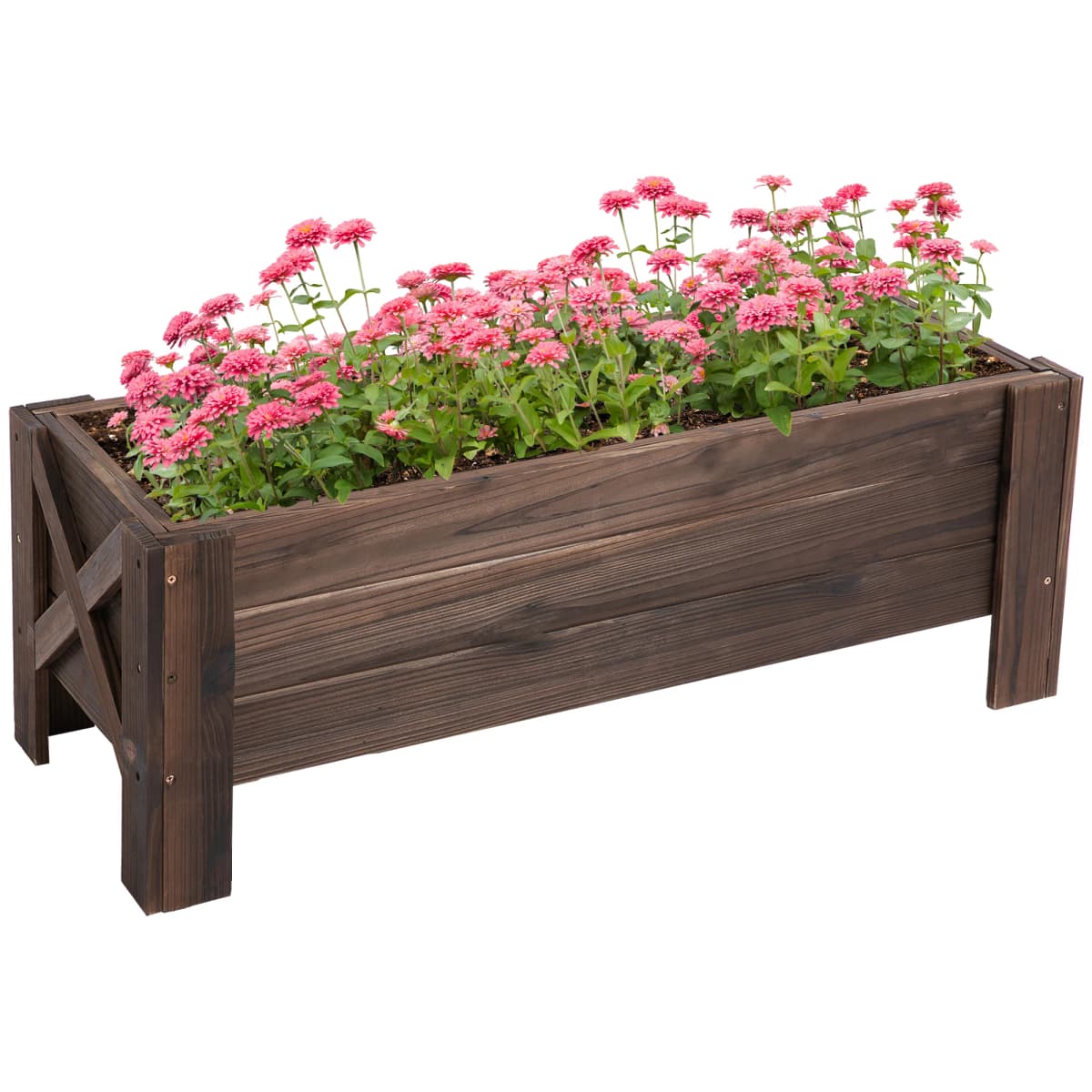 Wooden Garden Raised Bed Planter Box Flower Vegetable Grow Pot 100X36.5X36Cm