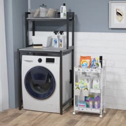 GOFLAME 3-Tier Rolling Storage Cart Utility Cart with 2 Hanging Cups & 4 Hooks