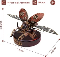 ROKR Rhinoceros Beetle Model Building Kits Mechanical 3D Puzzles Games Birthday Easy Assembly Mechanical Design Toys