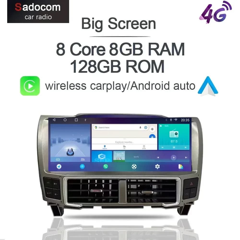 1920*720 QLED 12.3" Carplay 8G+128G Android 13 Car DVD Player GPS Stereo Radio For Lexus RX300 RX330 RX350 RX400h Toyota Harrier