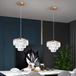 Modern K9 Crystal Led Ceiling Lamp Kitchen Island Pendant Light Deco Hanging Fixture Living Dining Room Aisle Nordic Chandelier