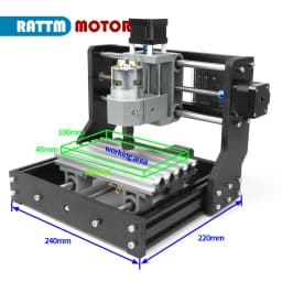 【EU Stock】GRBL control DIY mini CNC machine 1610 Pro CNC working area 180x100x45mm 3 Axis Pcb Milling machine,Wood Router