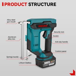 ONEVAN Brushless Electric Nail Gun 1022J Cordless Stapler Framing Nailer Tacker Furniture Power Tool For Makita 18V Battery Pin