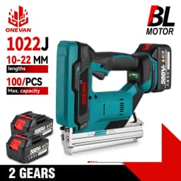 ONEVAN Brushless Electric Nail Gun 1022J Cordless Stapler Framing Nailer Tacker Furniture Power Tool For Makita 18V Battery Pin
