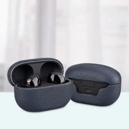Genuine Leather Case For SONY WF-1000XM5 Luxury Cow Leather Handmade WF 1000XM5 Cover Grain Pattern Bluetooths Earphone Cases