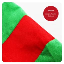Striped Elf Hat Novelty Christmas Fancy Dress Accessory - Tall Red & Green Striped Elf Hat With Wire to Pose It as You Like