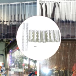 7x PVC Strip Curtain Vinyl Door Strips 18x200cm Vinyl Door Curtain 7 Strips for Porch Balcony