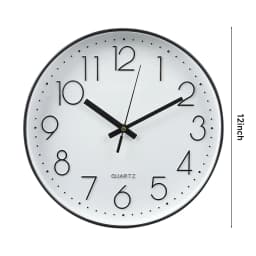 Voltsify 12 Inch Minimalist Wall Clock with Arabic Numerals White