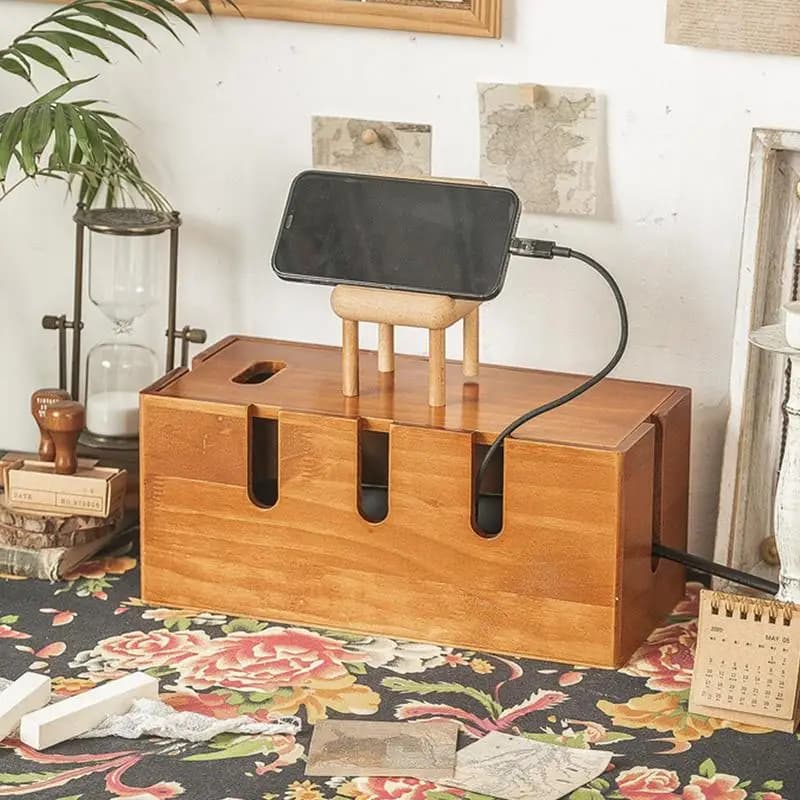 Cable Management Box Wire Storage Cord Outlet Hider Sturdy Cord Holder Protector Extension Hiders Storage for Study Room Bedroom