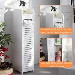 BRIEFNESS Bathroom Cabinet Tall Slimline Shelf Bathroom Cabinet Bathroom Organiser Bedroom Cabinet Living Room Organiser White