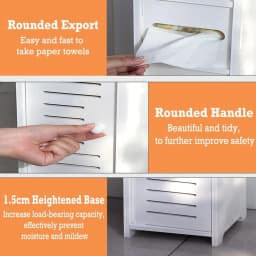 BRIEFNESS Bathroom Cabinet Tall Slimline Shelf Bathroom Cabinet Bathroom Organiser Bedroom Cabinet Living Room Organiser White
