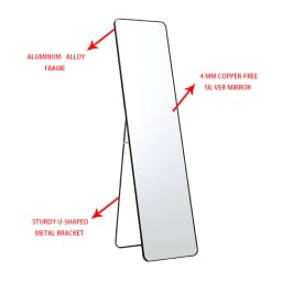 【Lifeideas】Aesthetic Large Dressing Mirror Dressing Plastic Design Full Body Mirror Bathroom Glass Wall Decoration
