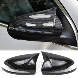 Side Door Wing Rearview Mirror Cover Cap For Mercedes-Benz GLC GLB C E S Class W205 W213 C217 Carbon Fiber Style Trim W/ Turn