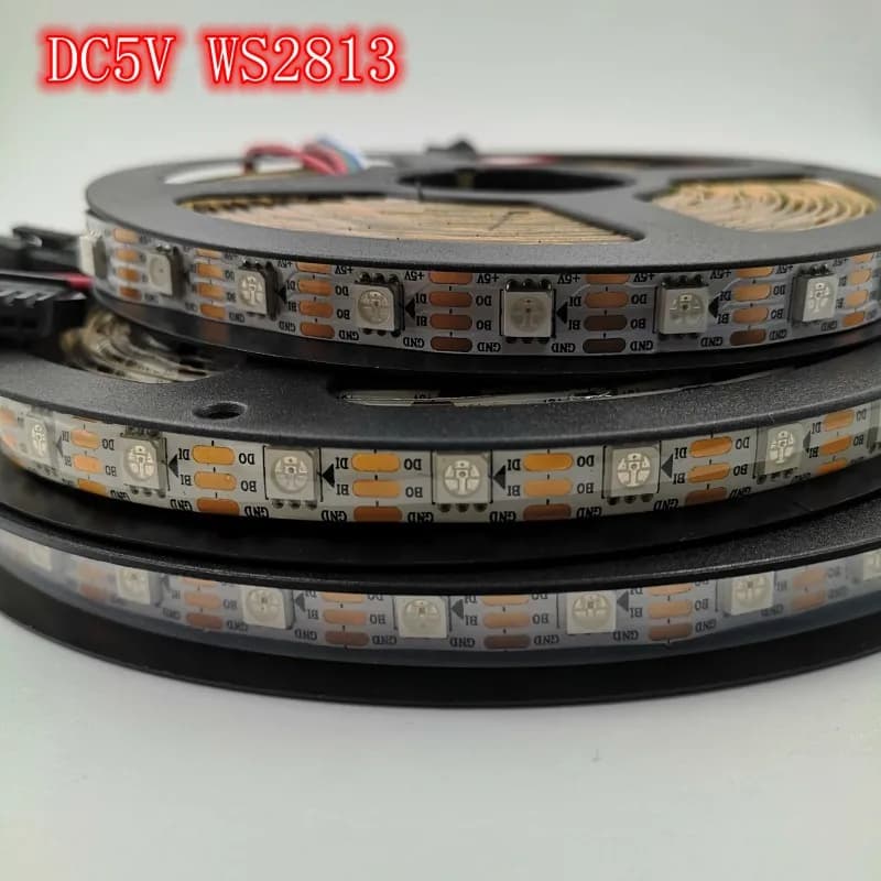 DC5V WS2813 LED Strip RGB Full Color Dual-signal Individually Addressable 30/60/144 Pixels/Leds/M WS2812B Updated Tape Light