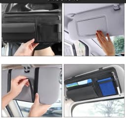 Car Visor Organizer PU Leather Multi-Function Sun Visor Point Organizer Storage Pocket Auto Sunglasses Holder Cards Organizer