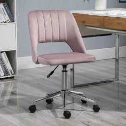 Vinsetto Mid-Back Swivel Home Office Chair Scallop Computer Chair Pink