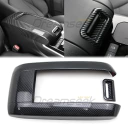 Car Interior Center Console Armrest Box Handle Cover Trim Kit For Toyota Highlander XU70 2020 2021 2022 2023 Carbon Fiber Style