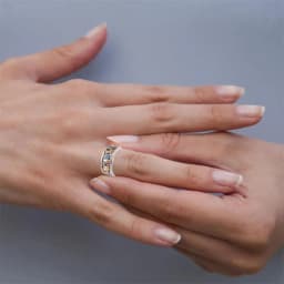 Crystal Quartz Ring Rotating Stone Ring Anxiety Jewelry For Women