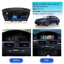 Car Stereo BMW Series 3 E90 E91 E92 Year 2005-2012 Radio Linux Multimedia Player GPS Navigation WiFi BT Carplay and Android Auto