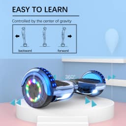 RCB Kids Hoverboard 6.5 Inch 2 Wheel Self Balancing Scooter with Bluetooth Speaker LED Lights Safe Electric Gift for Children and Teens