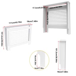 Radiator Cover Wood Cabinet White Horizontal Slat Heater Covers Modern Tall Radiator Shelf