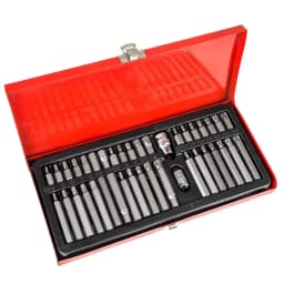 Metal Case 40PEICES Hex Torx Star Spline Bit Socket Set Long Short Reach Allen Key Chrome vanadium 3/8" And 1/2" drive sockets