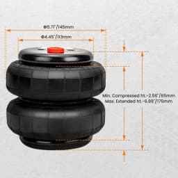 2x Universal Air Ride Suspension Bags Pair Standard 2500lb 1/2"npt Single Port for Ford F150