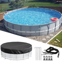 8/10/12FT Round Swimming Pool Covers ForAbove Ground Pools Hot Tub Cover Solar Covers Heavy Duty Tear Resistant Pool Cover
