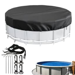 8/10/12FT Round Swimming Pool Covers ForAbove Ground Pools Hot Tub Cover Solar Covers Heavy Duty Tear Resistant Pool Cover