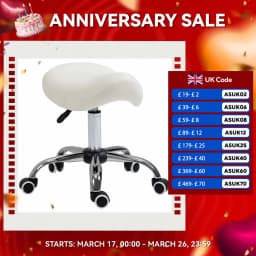 HOMCOM PU Leather Saddle Stool w/ Moulded Padded Seat Adjustable Height