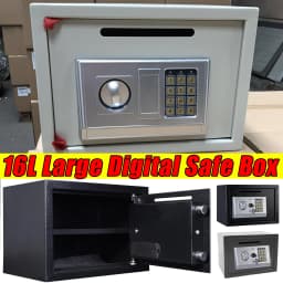 16L Large Security Box Electronic Digital Steel Safe Home Office Money Cash Safety Box Electronic Security - 2 Lock Types 2 Keys