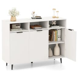 GOFLAME Sideboard Buffet Cabinet Kitchen Storage Cabinet with Shelves-White
