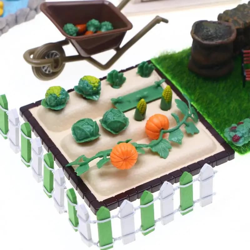 Miniature Farm Model Farm Field toy Kit Realistic Farm Miniature Scene Toys Vegetable Figurines Doll Accessories for Learning