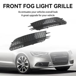 Artudatech 2PCS Front Fog Light Cover Bezel Grill Grille Fit for Audi A6 4G C7 2012-2015