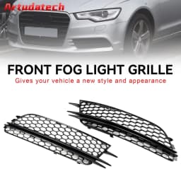 Artudatech 2PCS Front Fog Light Cover Bezel Grill Grille Fit for Audi A6 4G C7 2012-2015