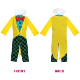 Kids Mad Tea Party Host Costume - Yellow Tailcoat, Turquoise Shirt, Red Bow Tie, Checkered Trousers - Hatter Outfit for World B