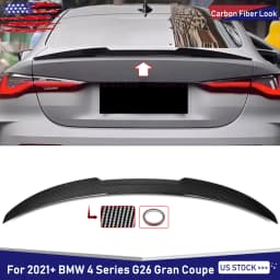 Rear Tail Wings For 2021-2024 BMW G26 430i Gran Coupe i4 M4 Style Highkick Trunk Spoiler Carbon Fiber Look Magickit