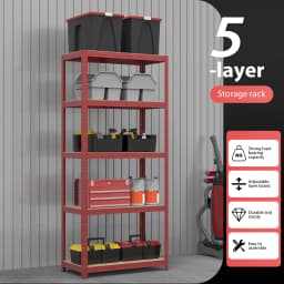 180CM HEIGHT 4 COLORS 5-Tier Shelving Unit Heavy Duty Shelving Unit for Storage Tool-Free Assembly Capacity 1925LBS