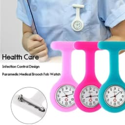 Nurse Watch Silicon Washable Doctor Tunic Quartz Fob Pocket Brooch
