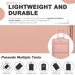 Small 20-inch nylon softshell trolley - Lightweight carry-on design with 4 silent wheels & telescopic handle