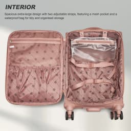 Small 20-inch nylon softshell trolley - Lightweight carry-on design with 4 silent wheels & telescopic handle