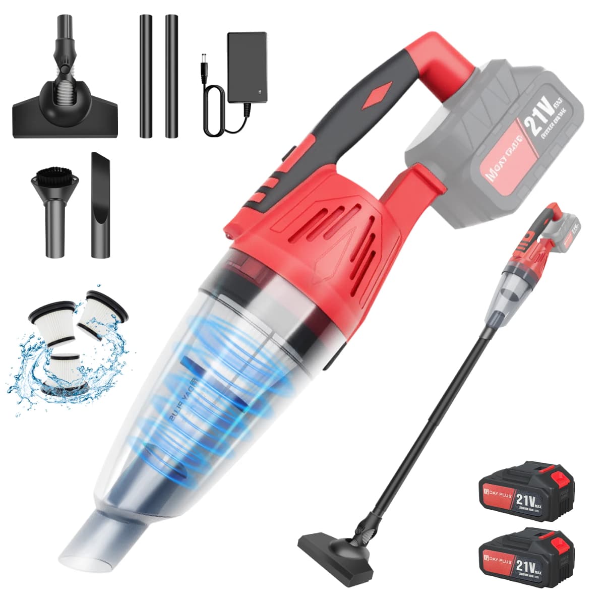 5000W Cordless Car Vacuum Cleaner with Batteries, USB Car Hoover Hand Held Vacuum Cordless Car Vacuum Cleaner 5500PA Suction