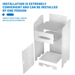 2-Tier PVC Bathroom Cabinet, Freestanding Waterproof Moisture-Proof Storage Unit for Bathroom & Bedroom, Easy Install