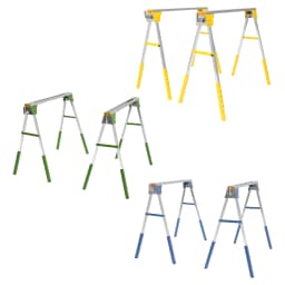 2Pcs Folding Saw Horse Chainsaw Mill Woodworking Station Adjustable Trestle 2645.55 lbs Max. Load Capacity Blue/Green/Yellow