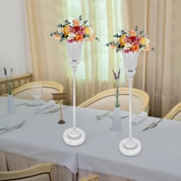 Tabletop Silver Flower Stand, Easy to Clean, 77.5cm/30.51in Height, 2 PCS Decorative Wedding Vases for Home, Hotels