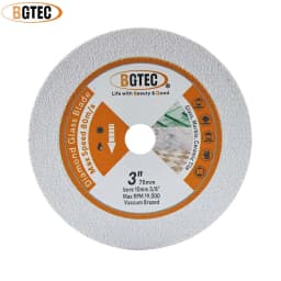 BGTEC 1pc Diamond Cutting Glass Disc Dia75mm Saw Blade Angle Grinder Dry Grinding Glass Jade Crystal Mini Cutting Plate 3inch