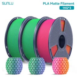 SUNLU 3KG Dual Color Matte PLA Filament 1.75mm 1kg Spool (2.2lbs) Matte 3D Printer PLA Filament Fit Most FDM Printer