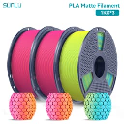 SUNLU 3KG Dual Color Matte PLA Filament 1.75mm 1kg Spool (2.2lbs) Matte 3D Printer PLA Filament Fit Most FDM Printer